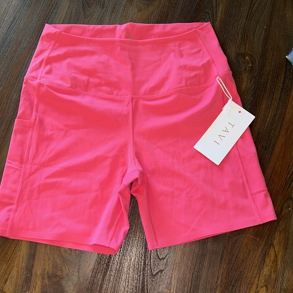 Tavi activewear Stash & Dash Biker Short 6” with pockets Hot Pink XL - Picture 3 of 4